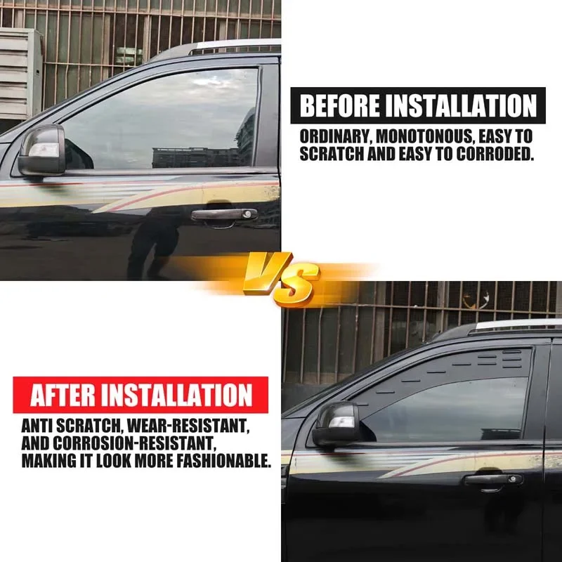 Aluminum Alloy Black For Ford Ranger 2015-2022 Car front ventilation shutter decoration sticker car modification accessories