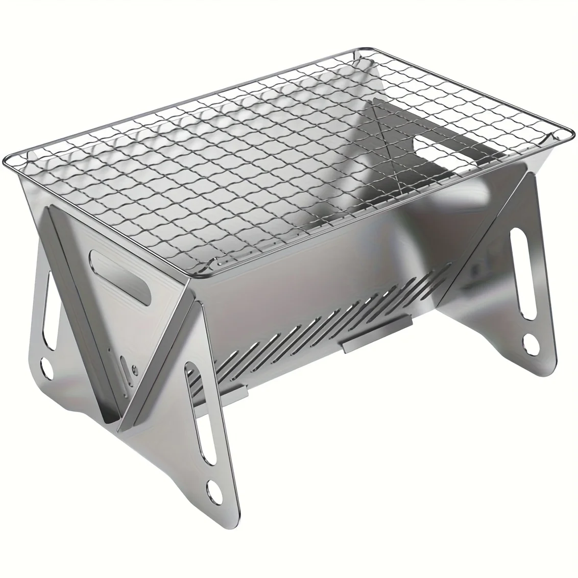 

Portable BBQ Charcoal Grill Stainless Steel Small Mini BBQ Tool Kit Outdoor Cooking Camping Picnic Beach Portable BBQ Cooking