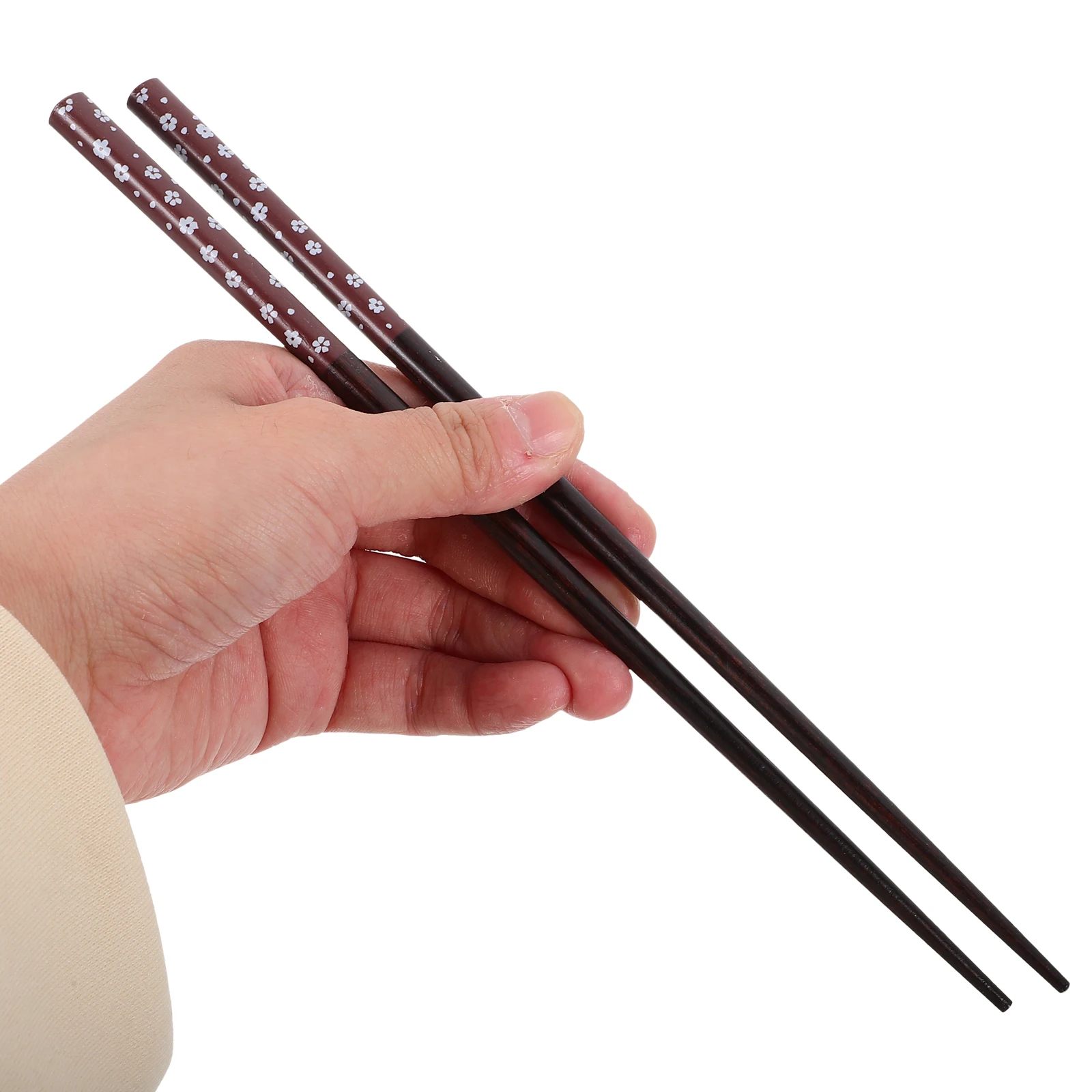 

1 Set Red Cherry Blossom Japanese Chopsticks Wood Reusable Multi-Function Compact Lightweight With Abs Material Home Use