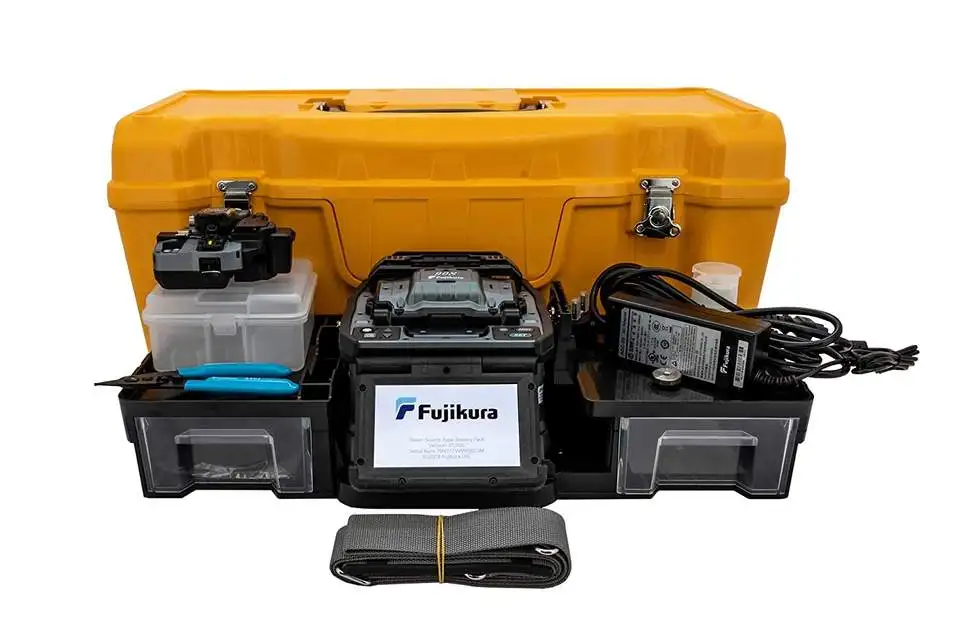 Original Fusion Splicer com FT50 Cleaver, Fibra Óptica Equipamento, Japão, FSM-90S +