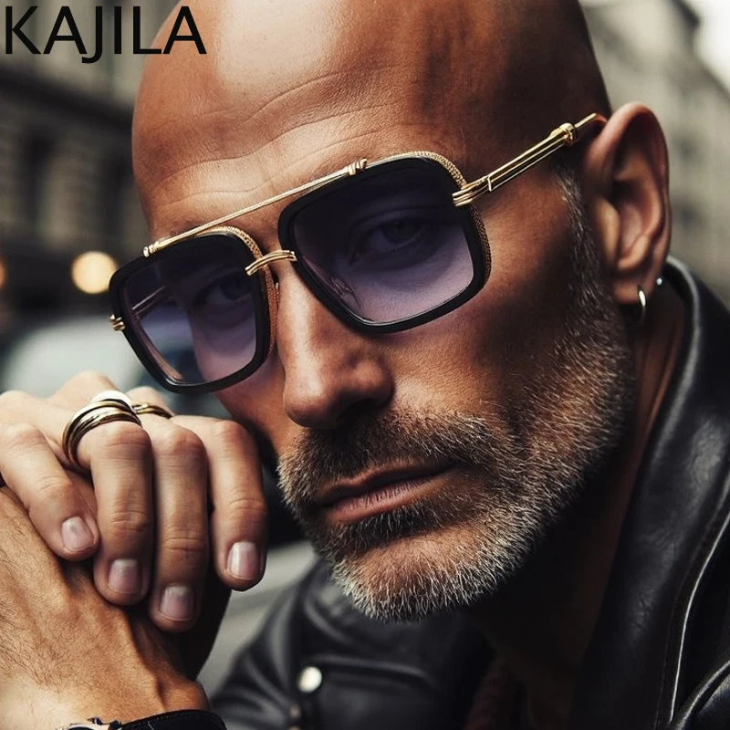 

Vintage Steampunk Square Sunglasses Men 2025 Luxury Brand Punk Metal Double Beam Sun Glasses For Male Outdoor Eyewear UV400