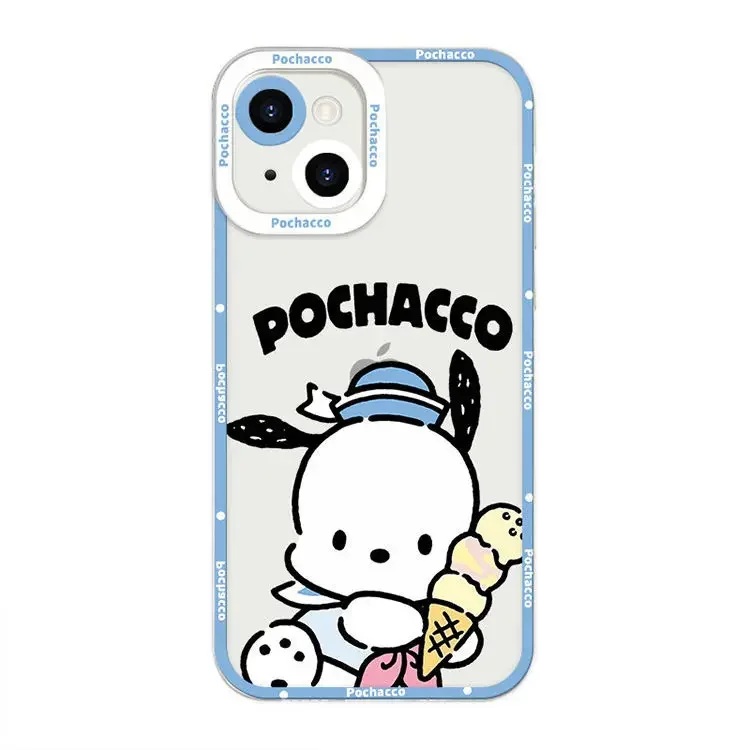Sanrio Pachacco Case For iPhone 16 15 14 Plus 16E 13 12 11 Pro Max Mini cover Cinnamoroll Cartoon Melody Cute