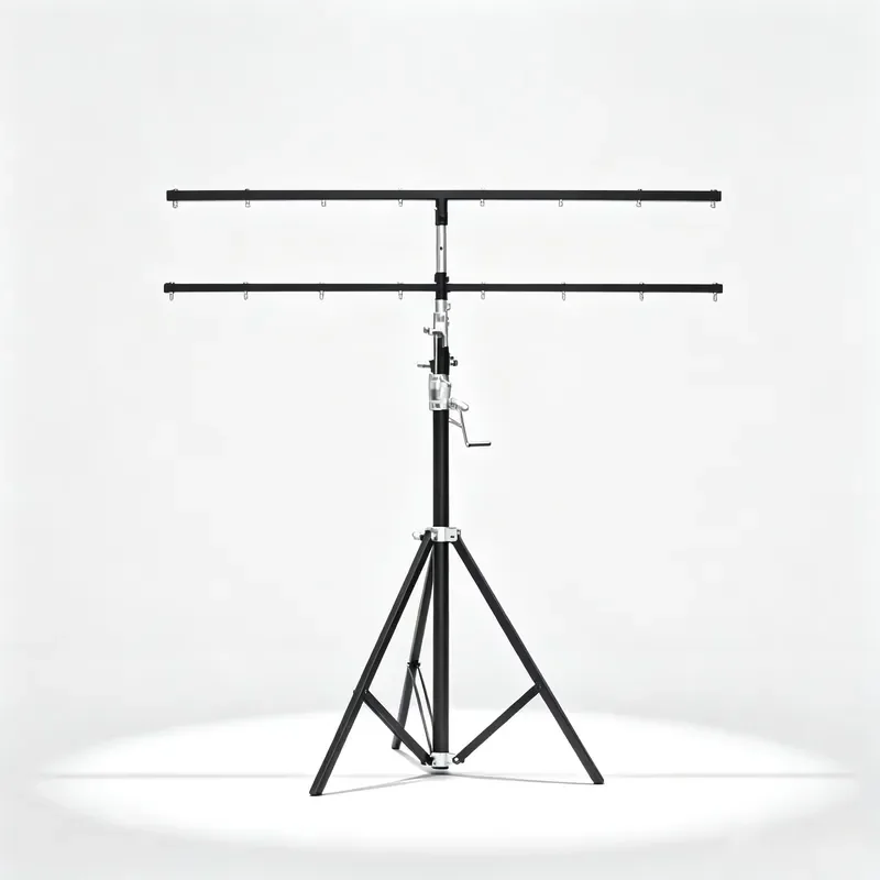 Professional 80kg Heavy Duty Hand Winch Stage Light Stand with T Rod Crank Adjustable Tripod for DJ Concerts Events Lighting