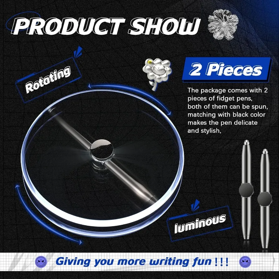 قلم تشينكو مكون من قطعتين مع ضوء LED متعدد الوظائف يساعد على التفكير قلم هدية مثالي للعودة إلى المدرسة S
