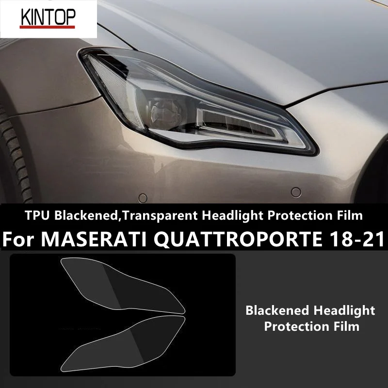 

For MASERATI QUATTROPORTE 18-21 TPU Blackened,Transparent Headlight Protective Film, Headlight Protection,Film Modification