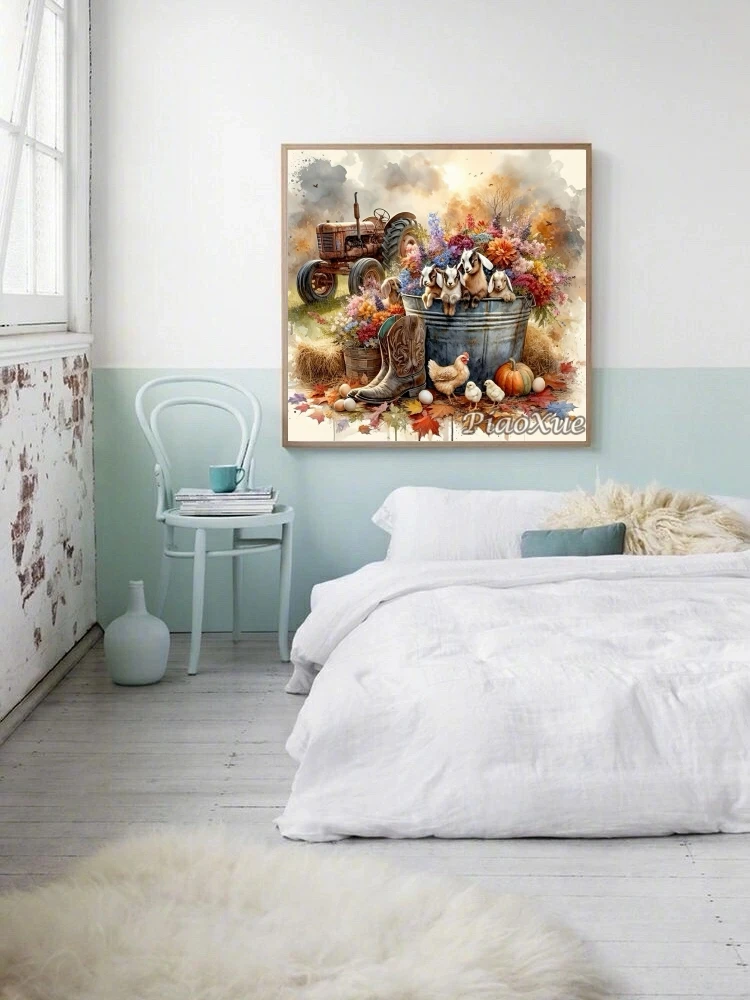 農場の動物のダイヤモンド絵画キット,かわいい女の子,男の子,アヒル,ひよこ,リス,ダイヤモンドツール,刺embroidery,家の装飾,芸術的な贈り物