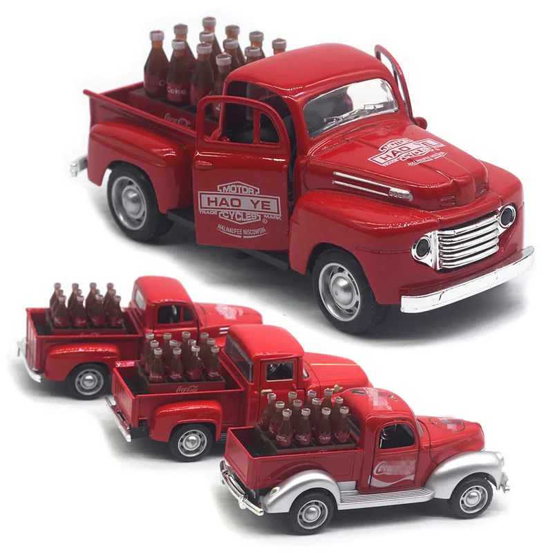 Ford Pickup-modelo de simulación de coche clásico vintage, sonido y luz, colección de juguetes para niños, adornos, regalos, 1:32