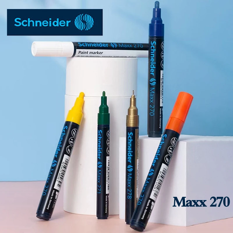 

5 Pcs Schneider Maxx 270 Paint Marker Industrial Tire Graffiti Stroke Decorative Refinisher Non-fading Waterproof Paint Pen