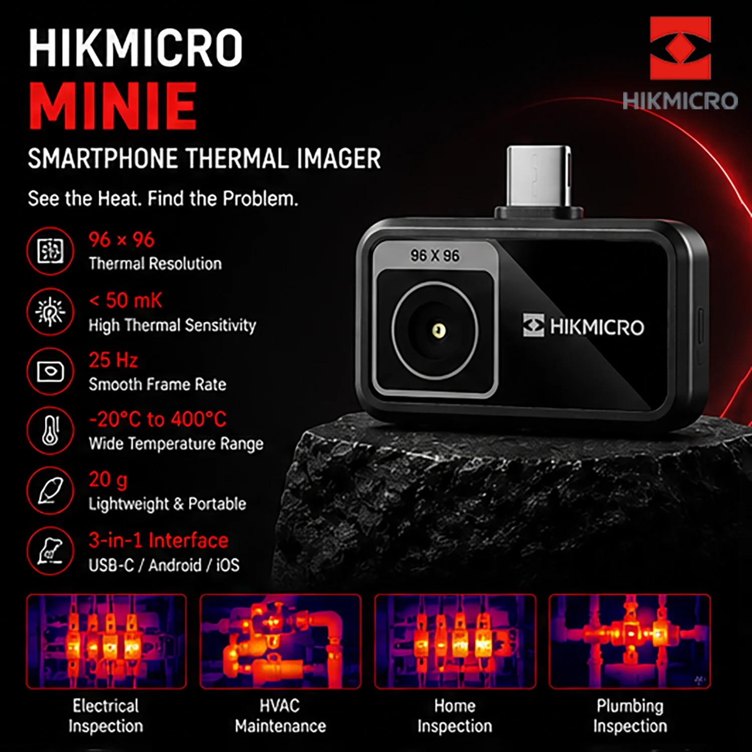 

Thermal Imaging Camera for Android/iphone 15/16/17 iOS Series Thermal Camera SuperIR 240x240