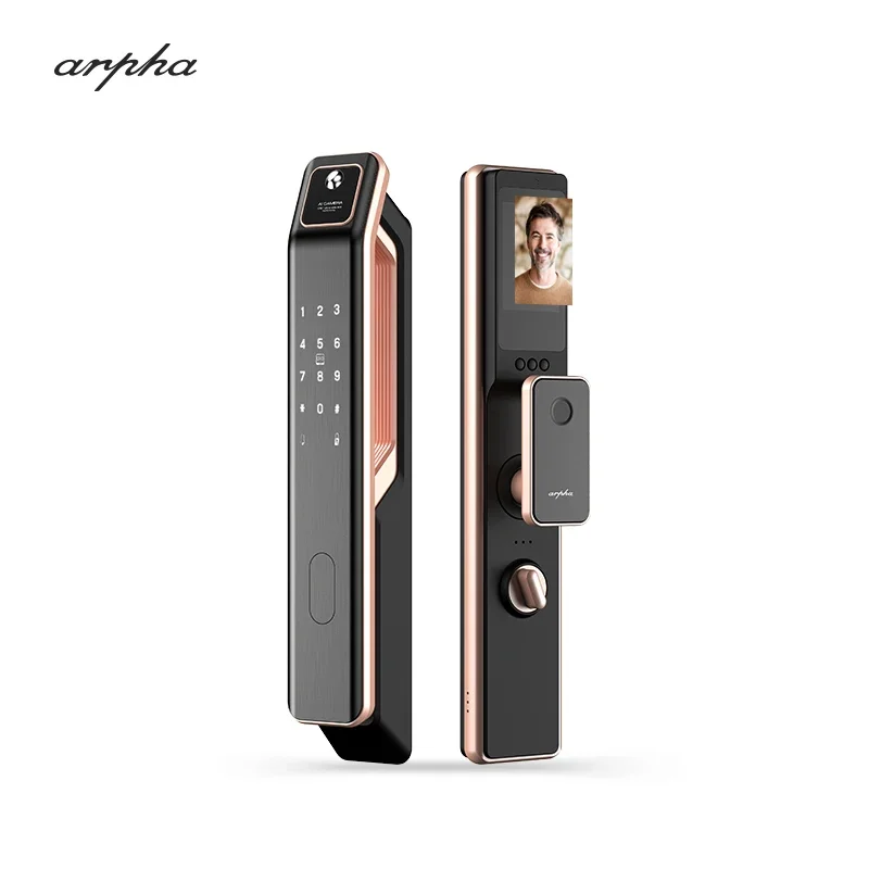 004 Arpha M2 Biometric Fingerprint Smart Lock Silent 3D Face Recognition Full Auto Smart Lock WIFI Bluetooth Lock