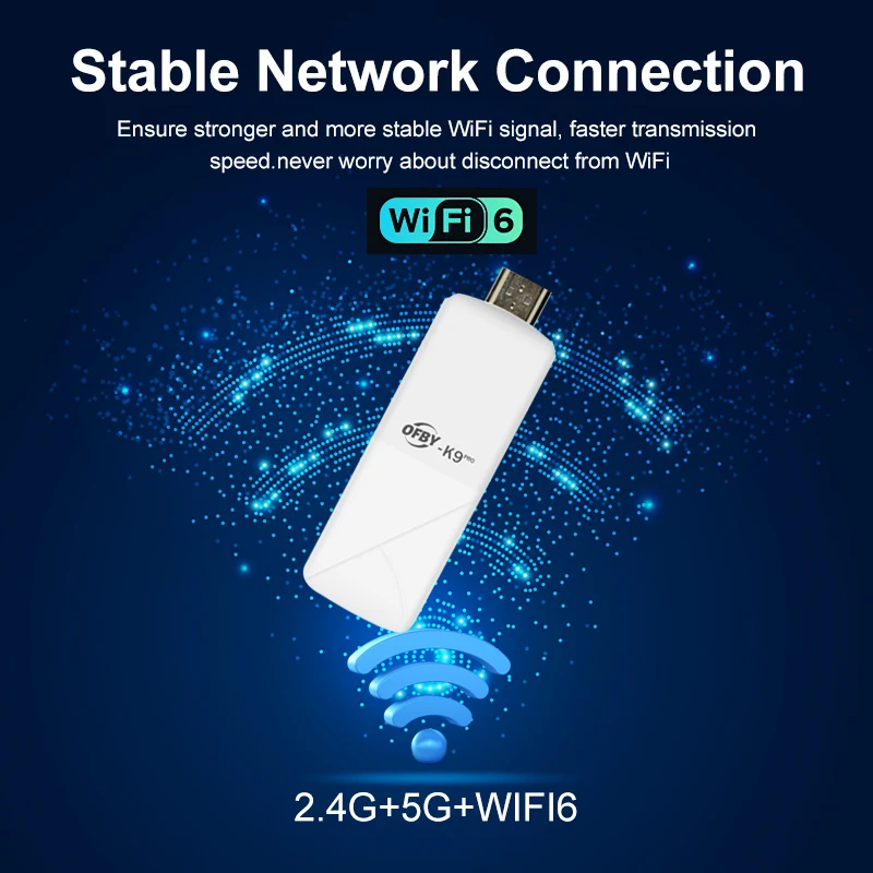 Image 7: Clé TV GPU Mali-G31 OFBY K9PRO Android 13, Quad-Core Allwinner H313 2 Go + 16 Go BT 5.0 Stick TV 4K