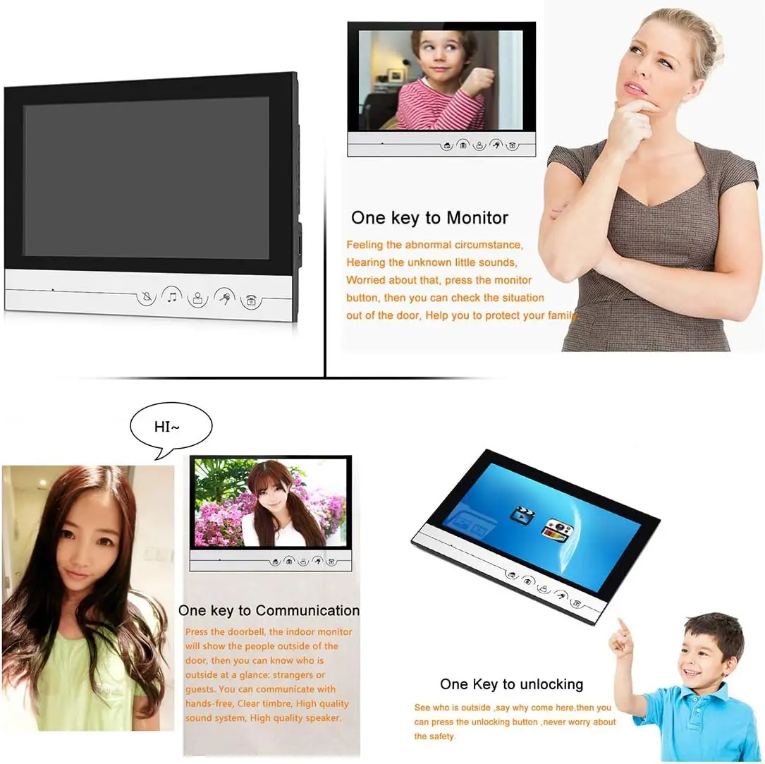 9" Tuya HD Video Door Phone Kits Password Unlock Door Access Control System 125KHz RFID Keypad Metal Case Doorbell System