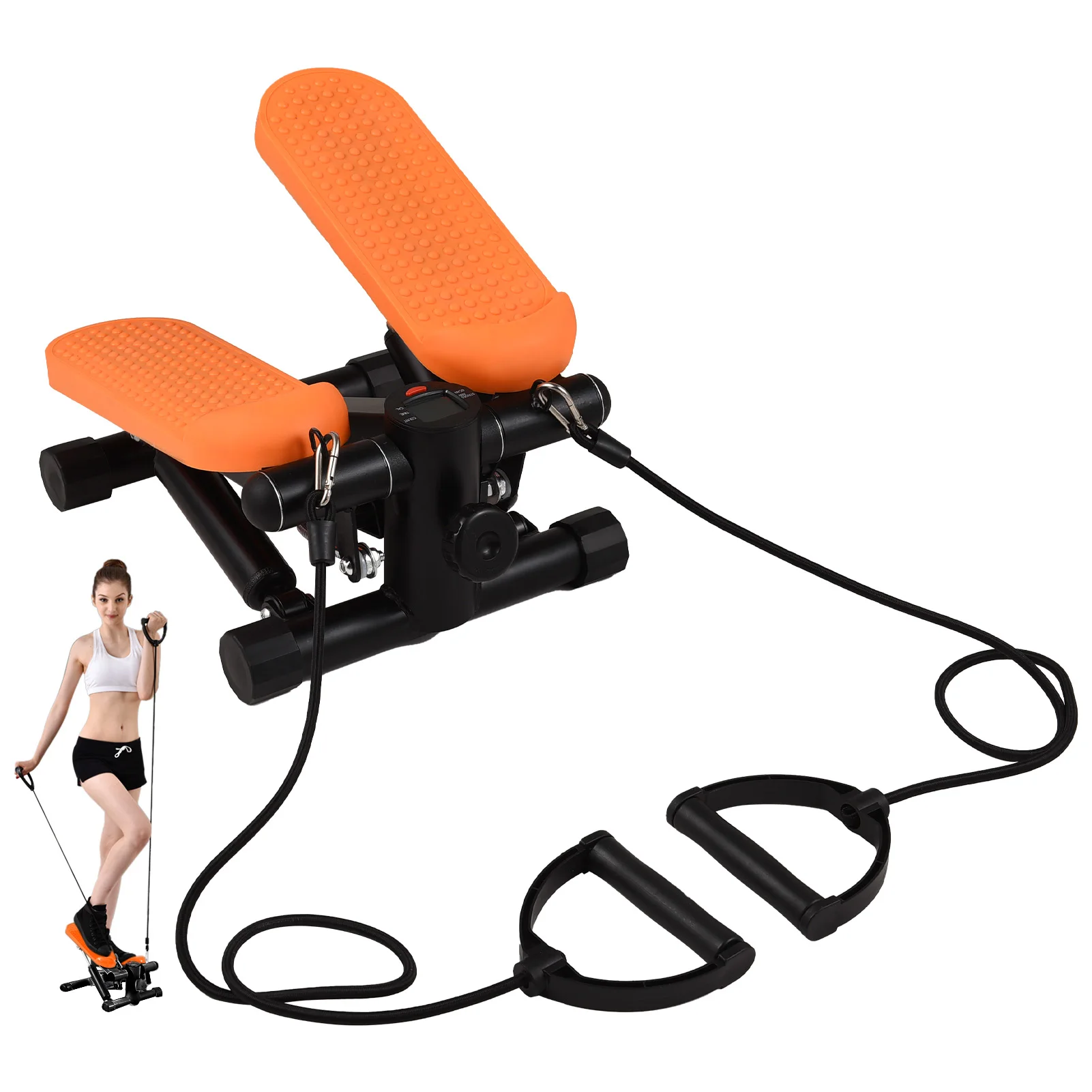 New Mini Stepper For Exercise At Home With Resistance Bands LCD Display Capacity 100kg Stair Stepper Full Body Workout