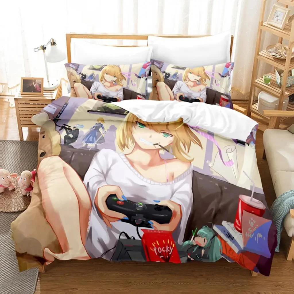 3d Printing Anime Fate EXTRA 2_3PCS Bedding Set Boys Girls Twin Queen Size Duvet Cover Pillowcase Bed Kids Adult Home Textiles