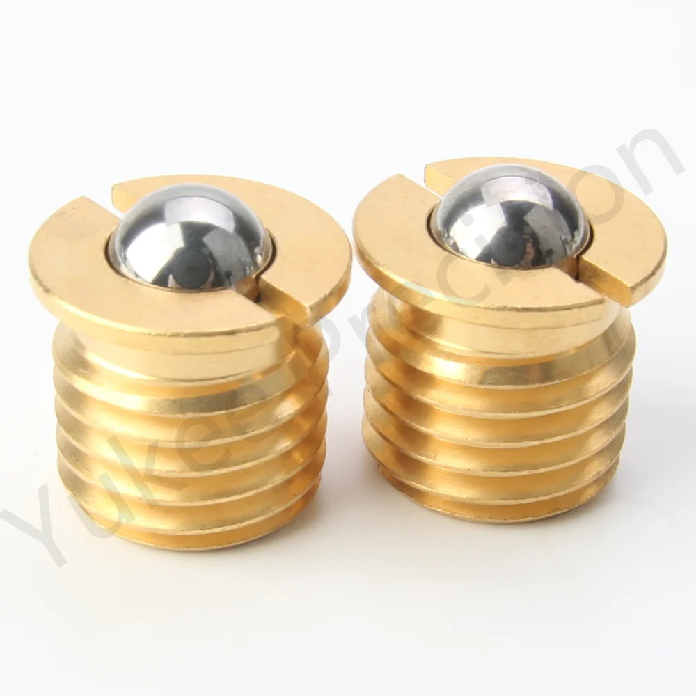 YK413 Hight Quality Slotted Spring Ball Plunger M5~M16 Brass/Carbon Steel/Stainless Steel Set Bolt With Flange Positioning Ball