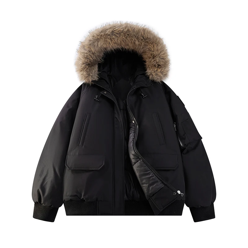 

Men's Parka Cotton Jacket Winter Coat with Fur Hoodie Men Thickened Warm Workwear Leisure Outdoor Jackets Men's Luxury Jackets