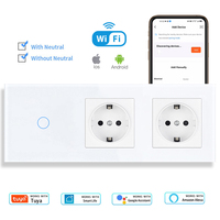 SRAN 1/2/3 Gang Wifi Smart switch and Dual sockets EU, Sensor switch Controlled by Tuya Smart life App, Google home Alexa