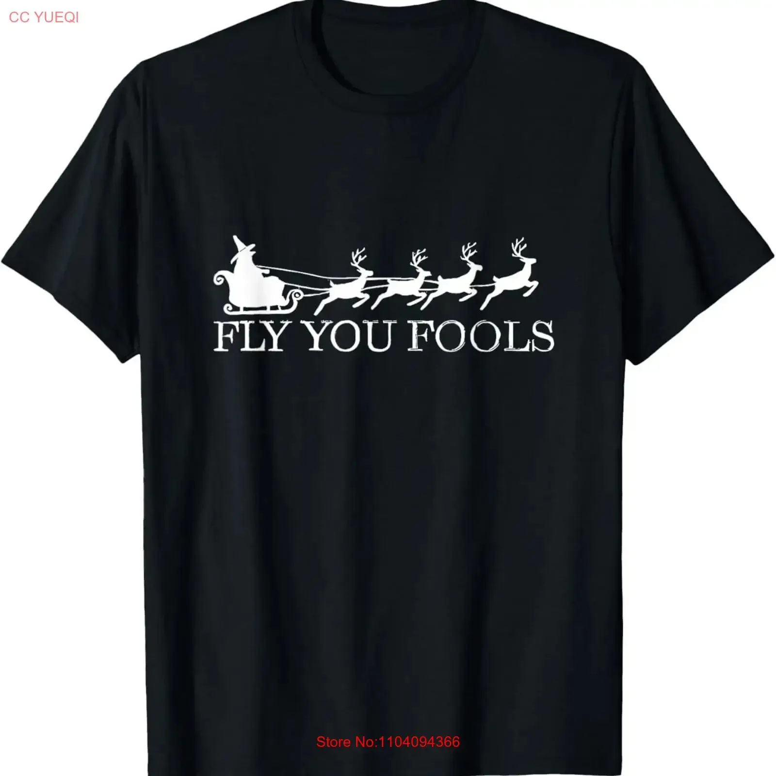 Fly You Fools Christmas Santa Wizard Riding Reindeer Xmas T Shirt vintage Washed Stylish Comfortable Top For Everyday Wear