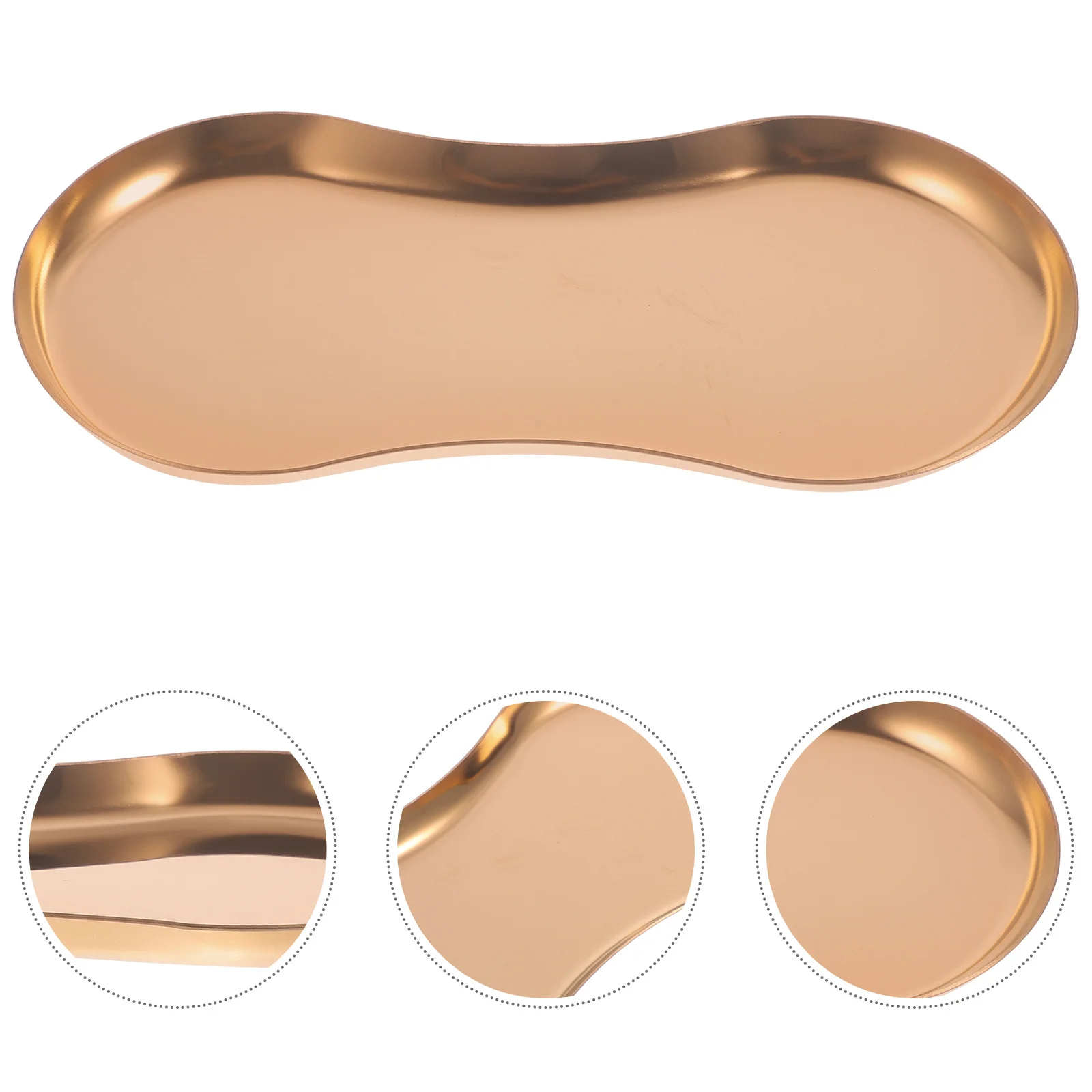 

2 Pcs Plate Jewelry Organizer Tray Display Glasses Jewellery Stainless Steel Trays