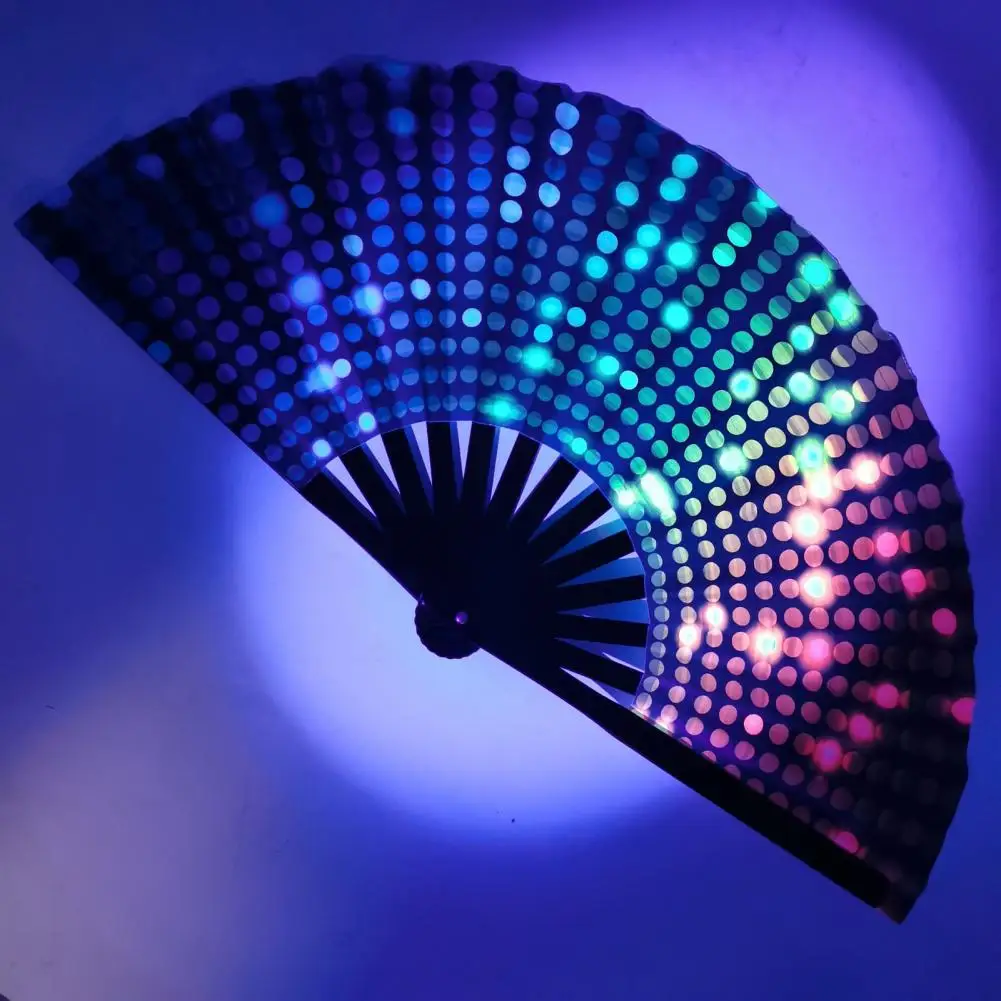 Folding Fan Bamboo Bone Fan Colorful Rave Fans Vibrant Bamboo Hand Fans for Festival Dancing Parties Decorative Gifts for Men