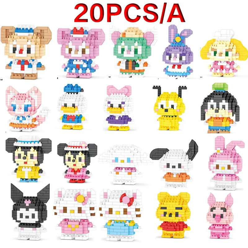 NOWE Mini style Disney Stitch Mickey Mouse Kubuś Puchatek Klocki konstrukcyjne super Mario Postacie Rodzaje lalek blokowych Zabawki Prezenty dla dzieci