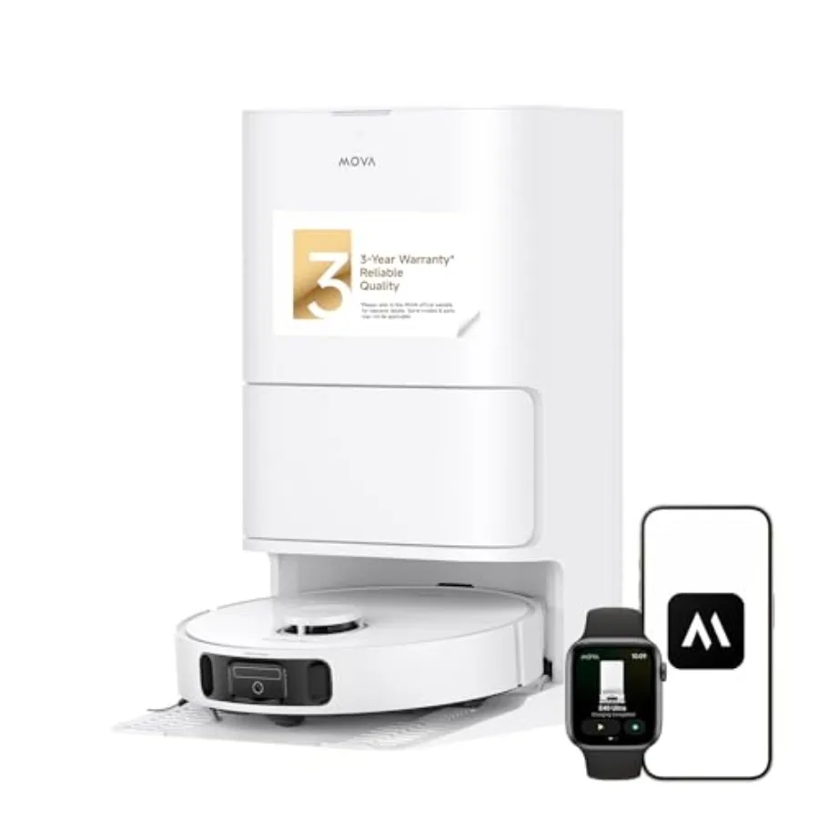E40 Ultra Robot Vacuum and Mop 19 000Pa Suction Extenable and Liftable Mop All-in-One Station Auto-Empty Auto Washing and Hot A