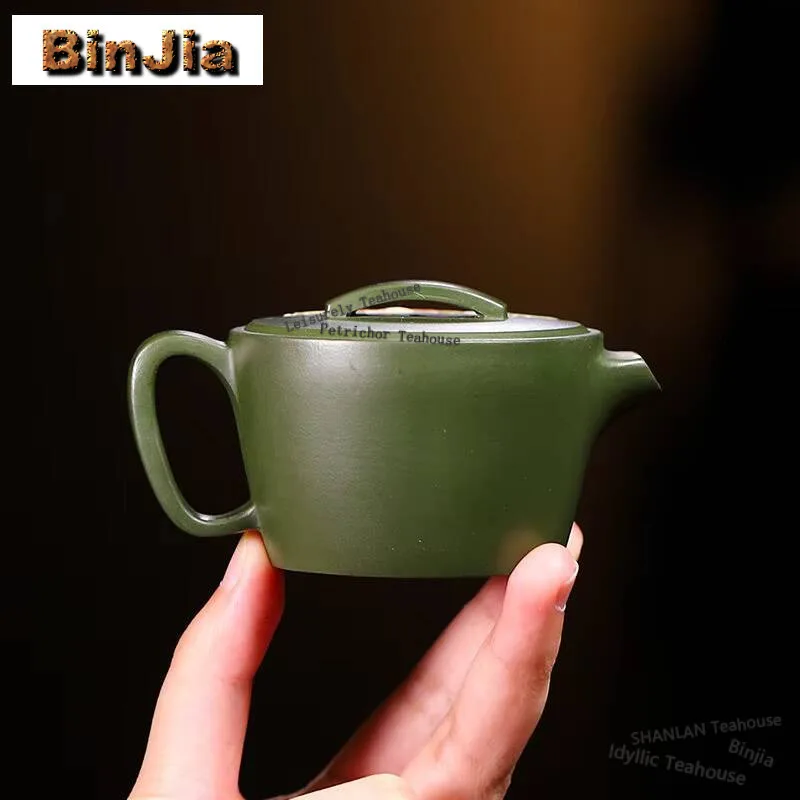 100ml Exquisite Yixing Purple Clay Teapots Handmade Colored Drawing Large Caliber Pot Raw Ore Green Mud Kettle Zisha Tea Set Tea