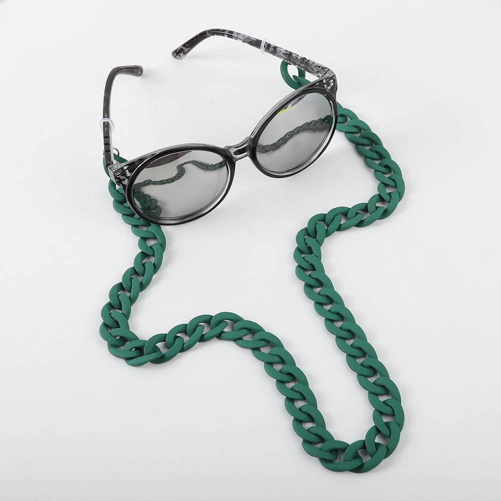 Fashion Matte Color Acrylic Sunglasses Chains For Women Men
