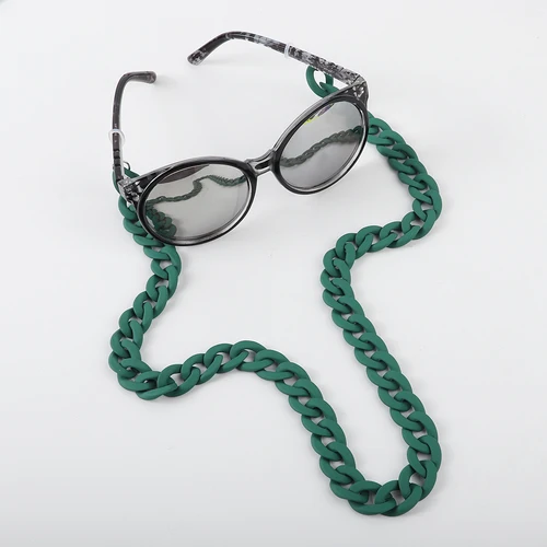 Imagen 2 del producto Cadenas de gafas de sol acrílicas de Color mate a la moda para mujeres y hombres, cadenas para gafas de lectura, soporte para cordón, correa de cadena para el cuello