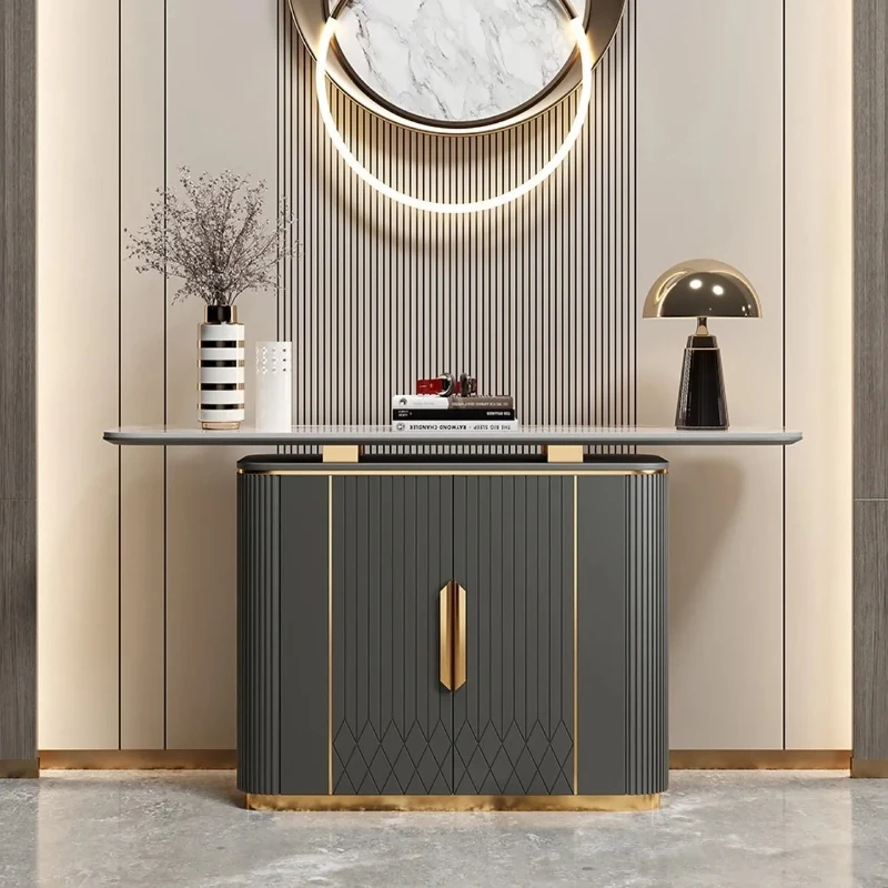 A light luxury porch cabinet rock slab partition porch modern simplicity