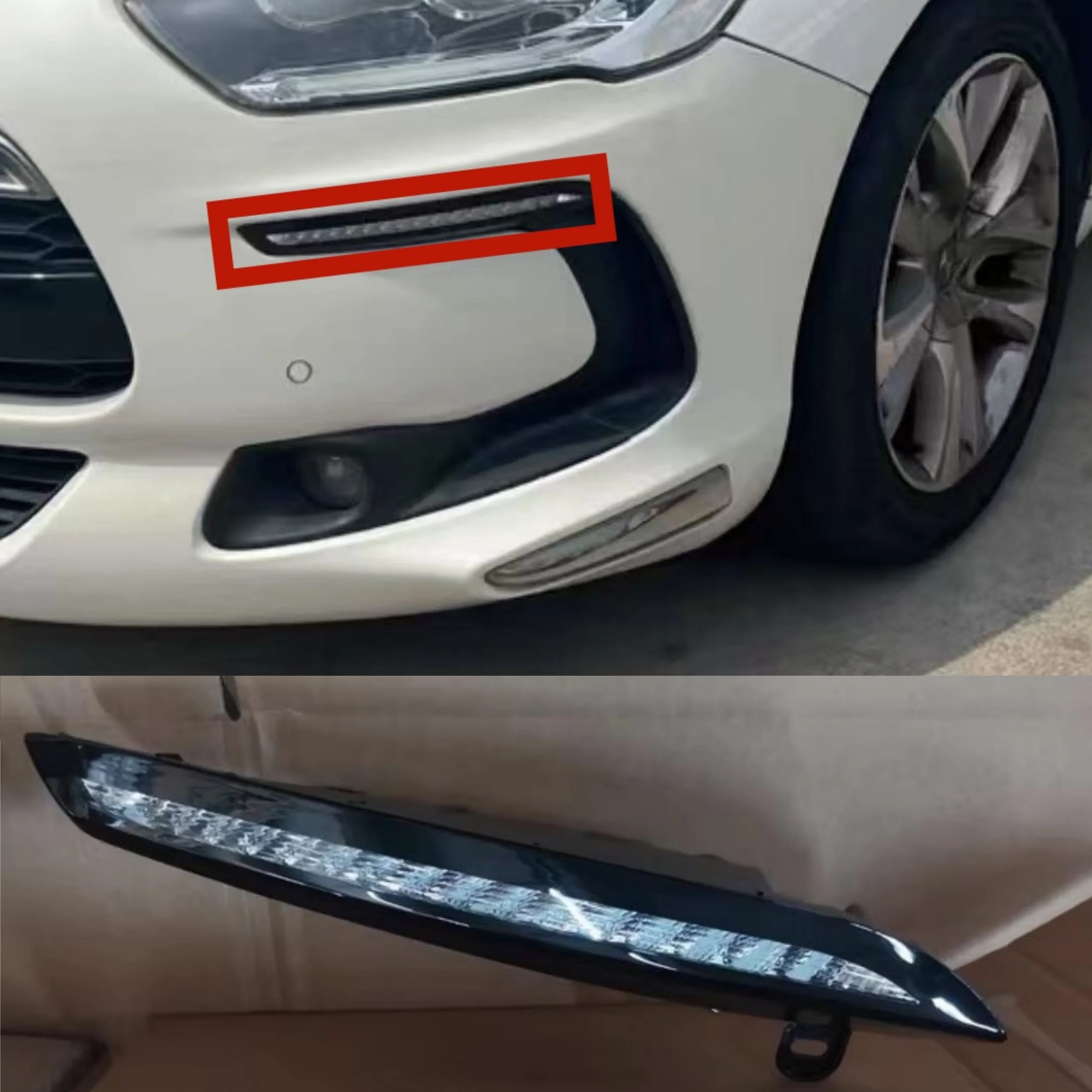 For Citroen DS5 DS4S DS5LS LED Daytime Running Light Daylight Front bumper streamer turn signal Fog lamp Car Accessories