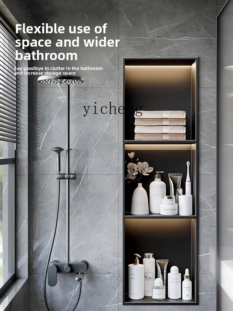 

FY Stainless Steel Bathroom Embedded Toilet Finished Metal Niche Built-in Storage Rack