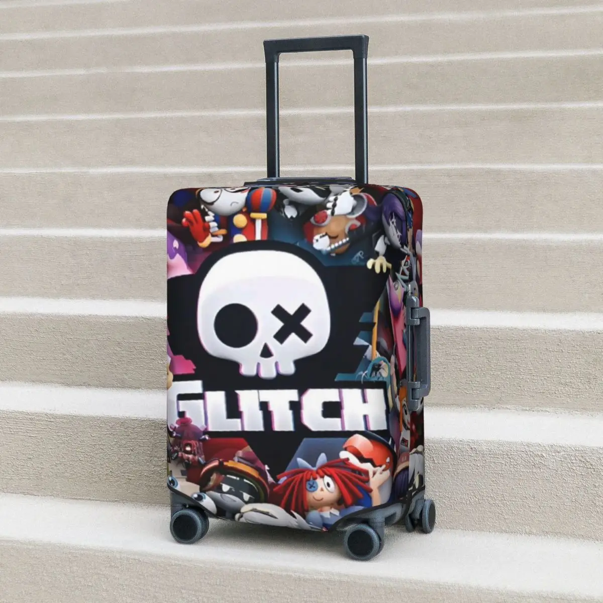 

Chibis Murder Drones Uzi Doorman Fuzzy Suitcase Cover Protection Elastic Travel Luggage Protector Covers for 18-32 Inch