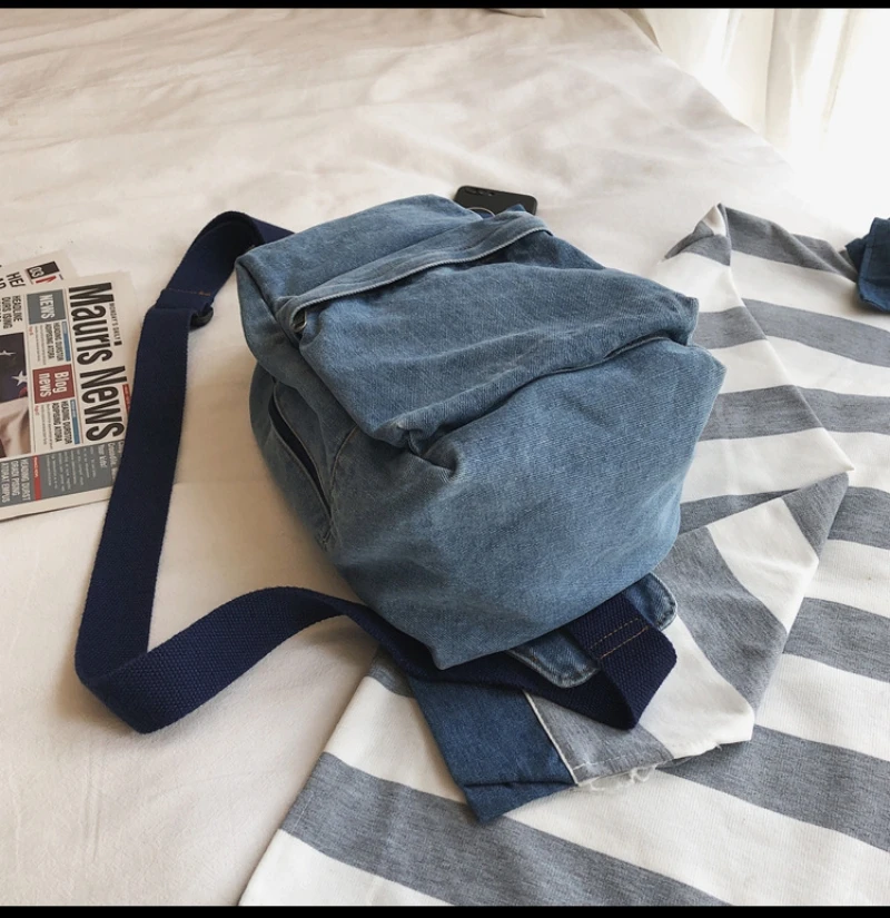 Sac à dos en denim avec nom personnalisé, sac à bandoulière personnalisé, sac à dos décontracté pour couple, mode personnalisée, nouveau