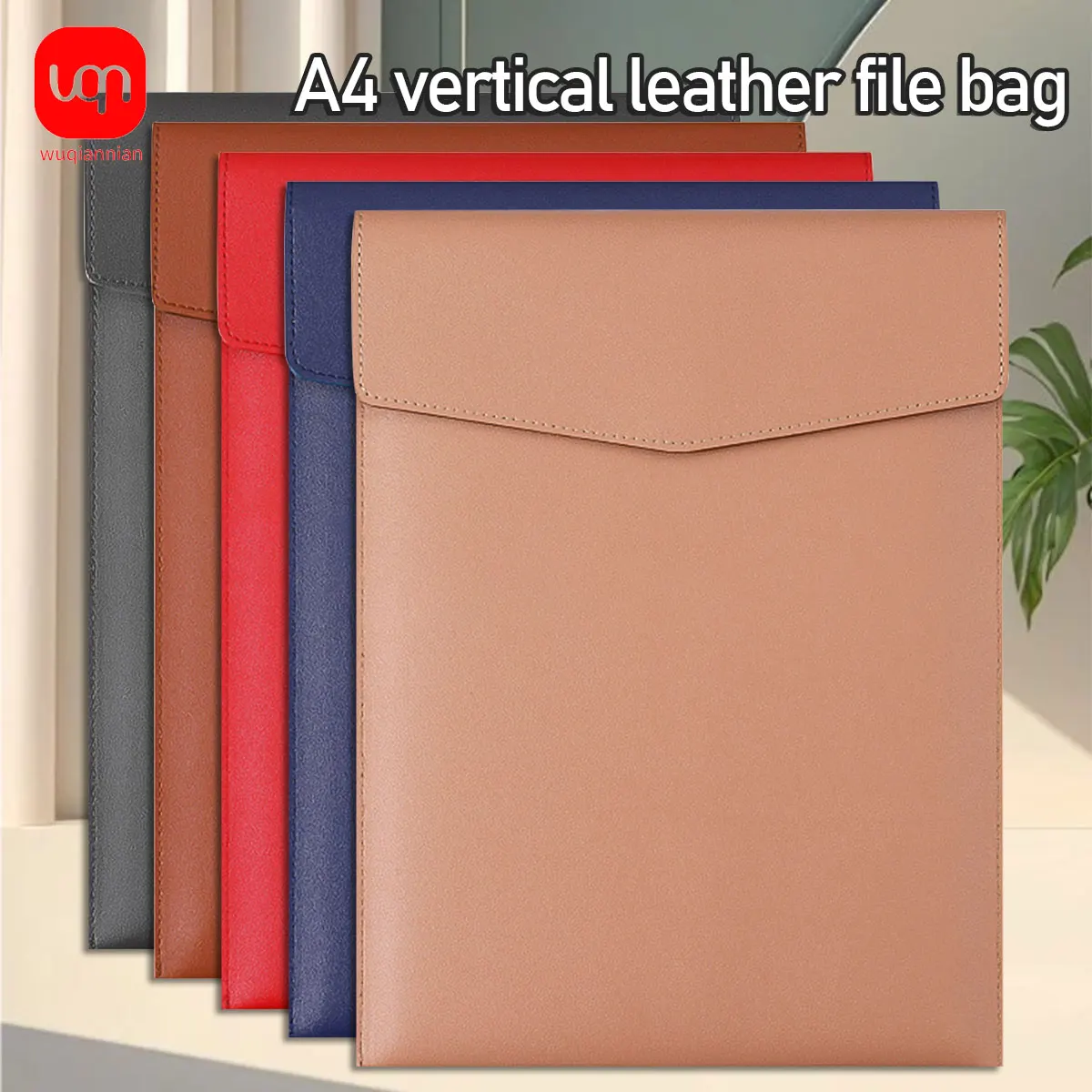 

WQN-1PC A4 Сумка для хранения документов из искусственного материала Большая вместительная простая сумка для документов Портативная деловая сумка для документов Офисные принадлежности