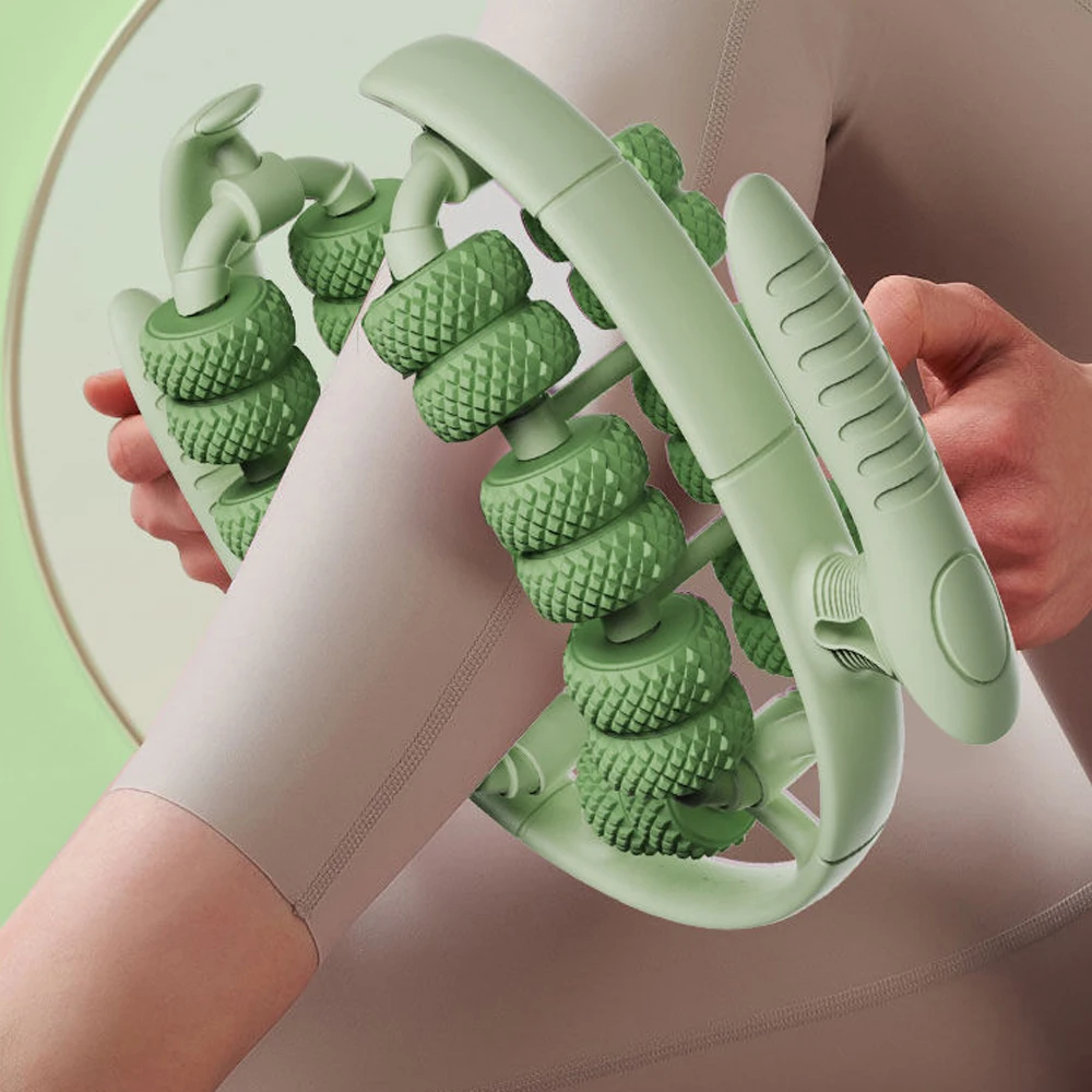 1Pc 26 Wheel Annular Leg Clamp Massager 360-degree Rotation Multifunctional Cellulite Massager Handheld Smooth Tool