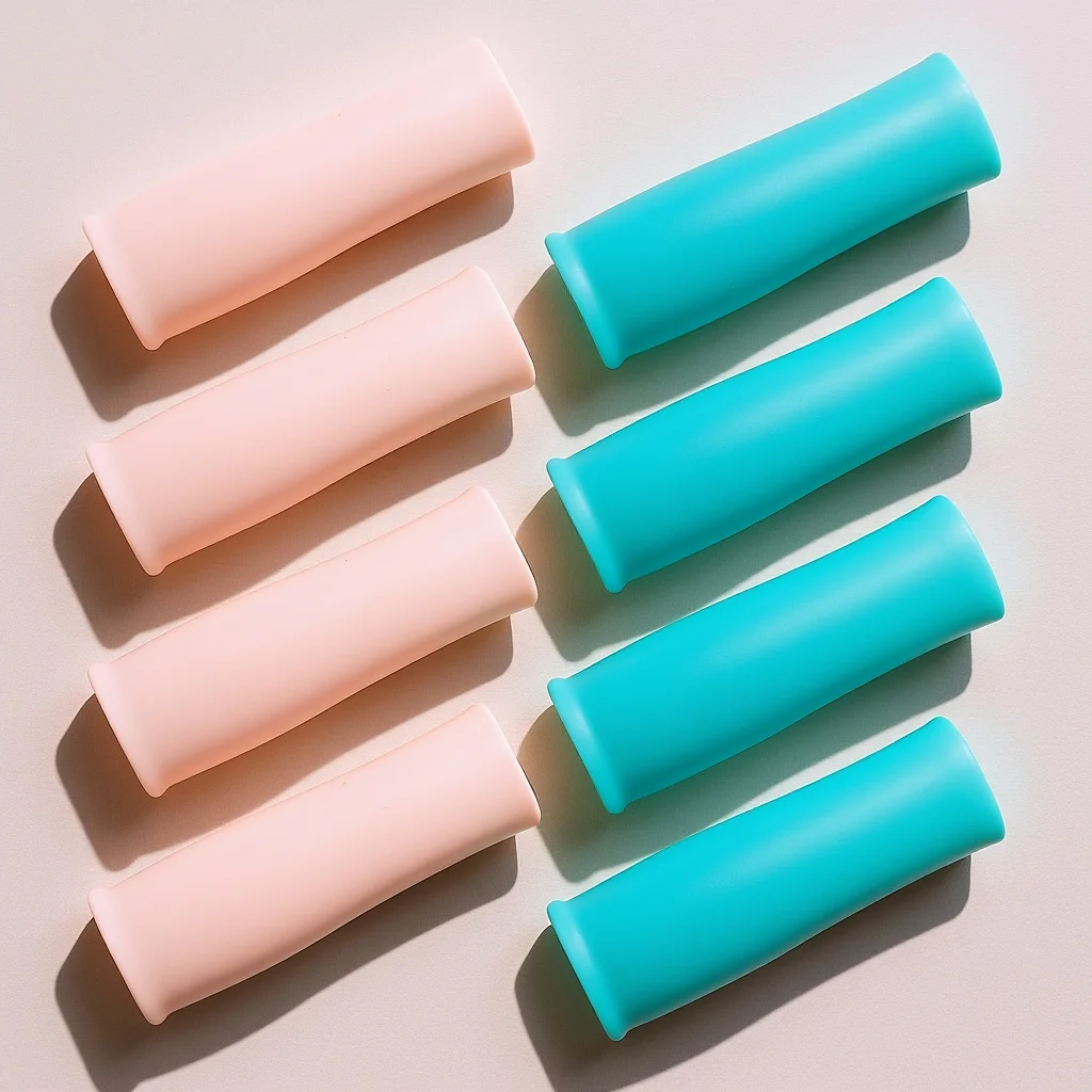 8 قطعة مانيكير الغطاء الواقي سيليكون مقص كم عدم الانزلاق أداة تشذيب البشرة مقبض القراص غطاء الجلد الميت الملقط