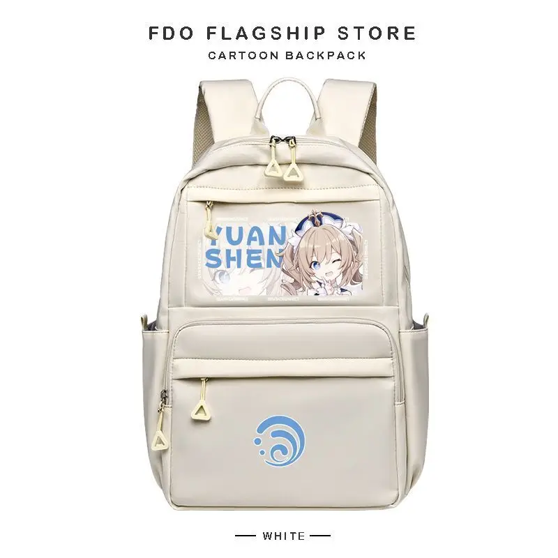 Genshin Impact Ganyu Klee Yae Miko Boys Girls Middle Elementary School Students Large Capacity Lightweight Backpack Anime