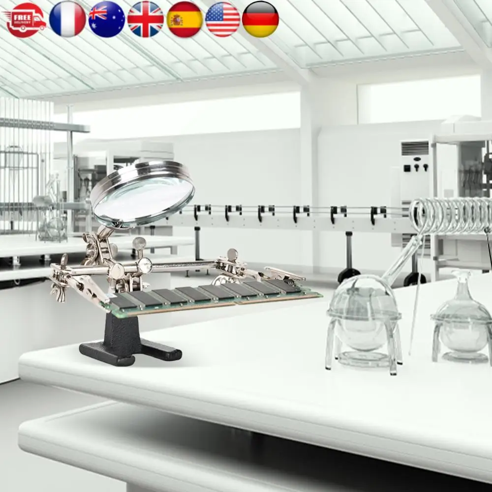 

5X Desktop Loupe Soldering Clamp Adjustable Helping Hand with Magnifier Soldering Magnifying Glass Electric Circuit Board Repair