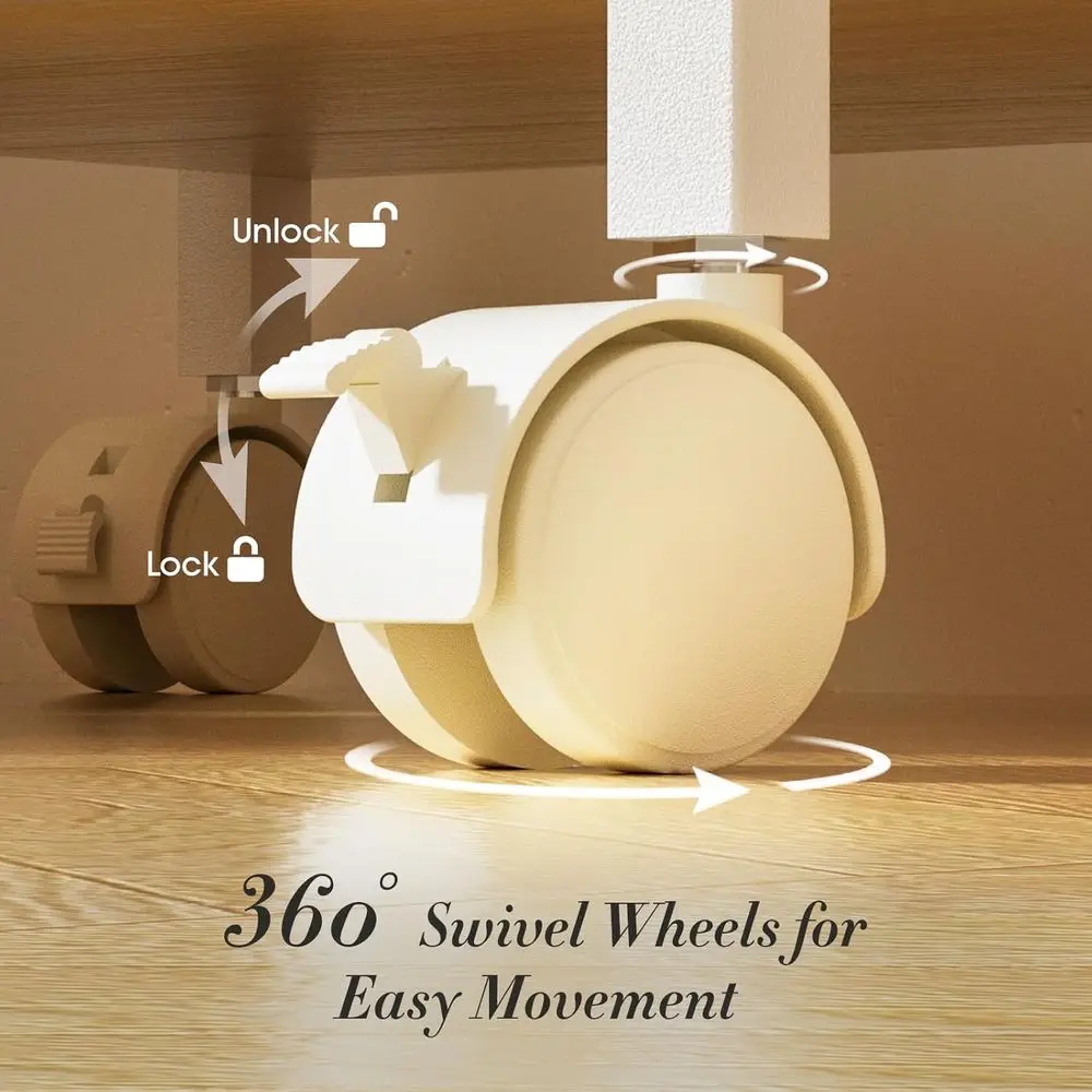 منظم عربة المكياج الدوارة مع أدراج للحمام والعناية بالبشرة والشعر والأظافر ومستلزمات الحرف اليدوية، وحدة تخزين متعددة الاستخدامات للمنزل، D #5