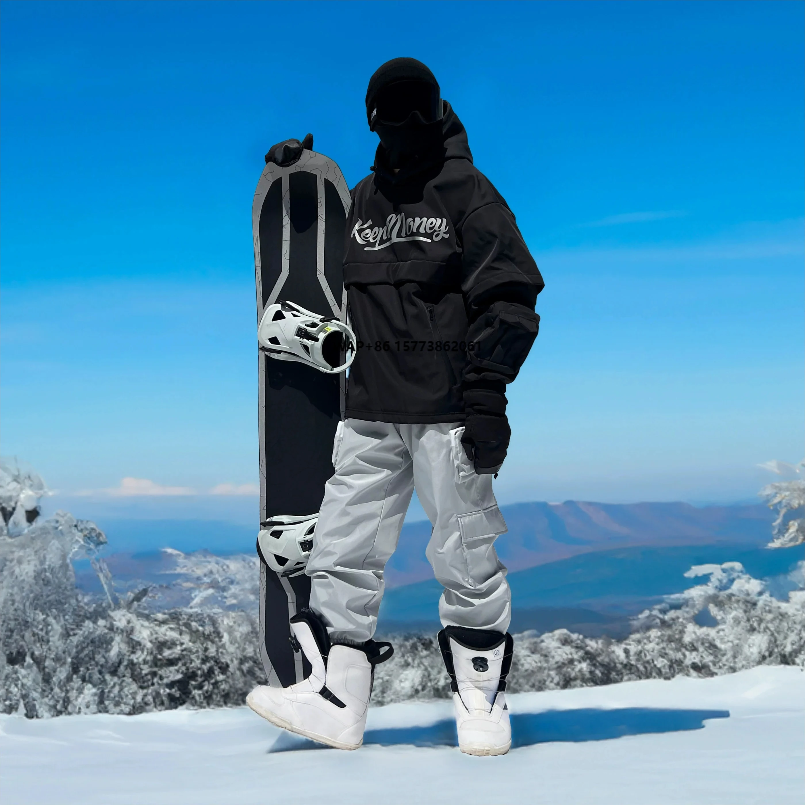 

Adult Ski Suits Women Men Windproof Loose Snow Hoodie Pants Warm Skiing Clothes Winter Waterproof Snowboard Tracksuit