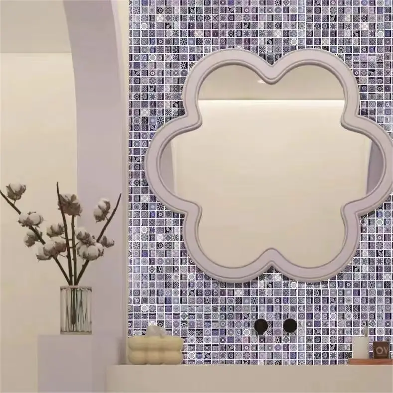 

Low price lavender glass mosaic for bathroom wall tiles