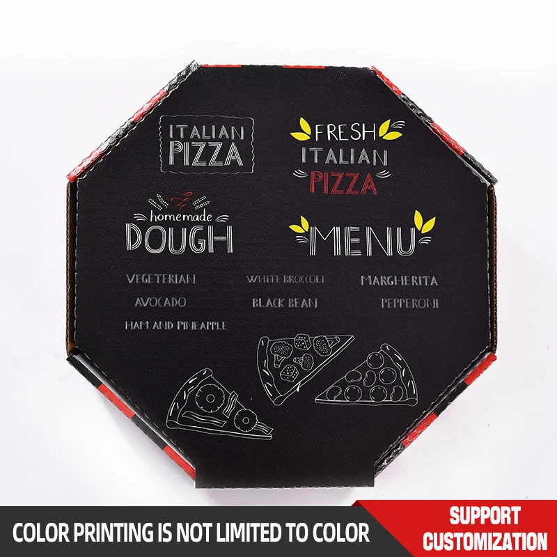 Customized productfree sample kraft corrugated octangle shape pizza packaging paper box with custom logo