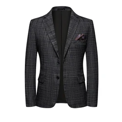 Men 2023 New Advanced Fashion Business Handsome Fashion Casual Four Seasons  Polyester  Mens Blazer Jacket  Regular  Blazers