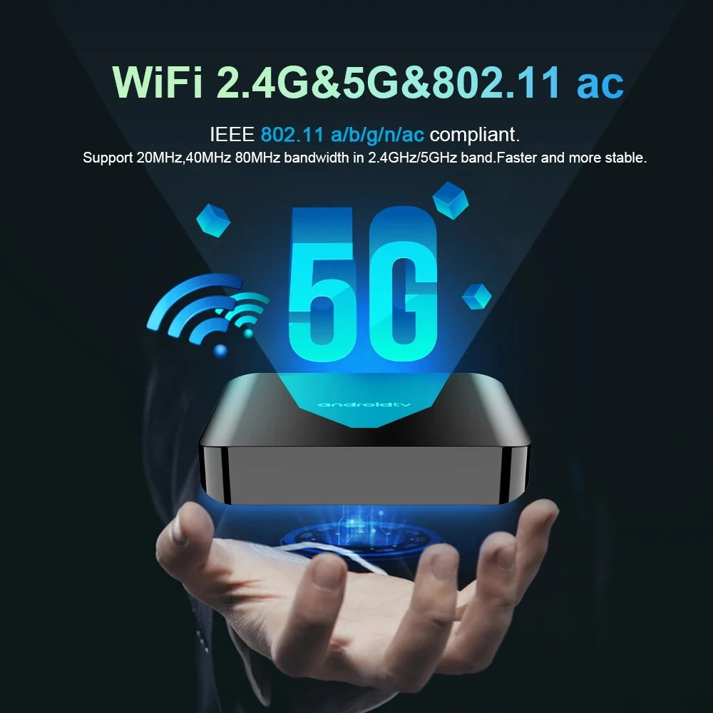 TV98 ATV Plus Android 14 TV Box 5G Dual Wifi TV HD 8K Video 2GB 16GB BT5.0 H313 Quad Core 4K 3D Voice Media Player Set Top Box