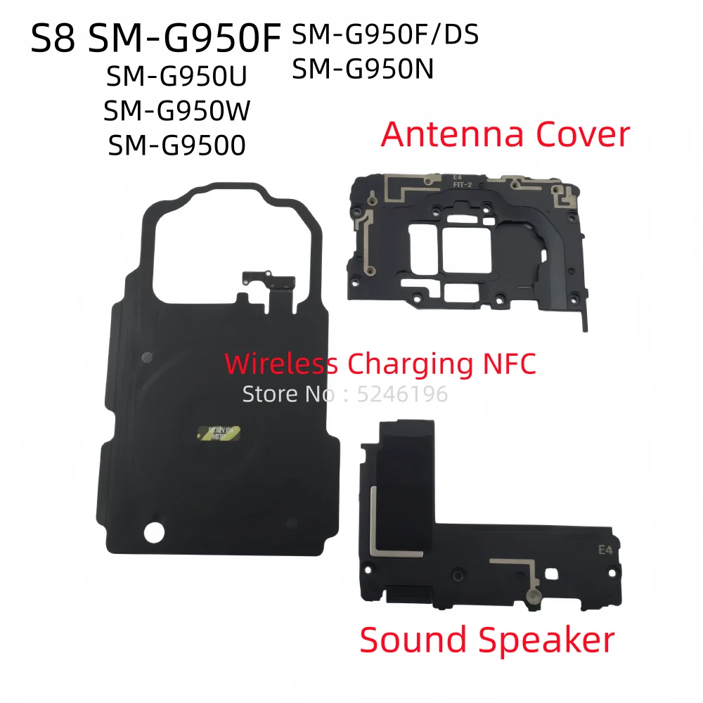 1pcs 무선 충전 NFC + 안테나 커버 삼성 갤럭시 S8 SM-G950F SM-G950N SM-G950U SM-G950W SM-G9500 용 하단 사운드 스피커