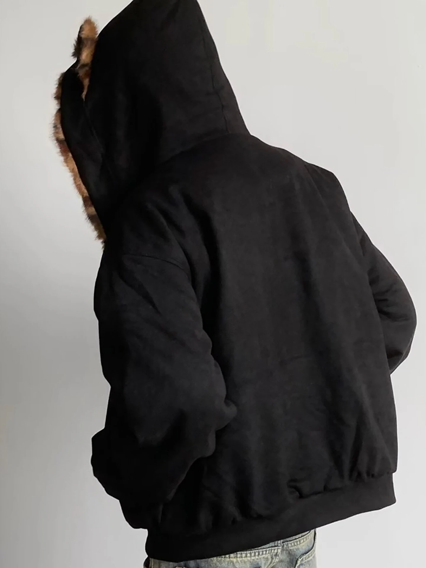 Personality Leopard Print Hooded Parkas Men 2025 Winter New Parkas Coats Fashion Warm Loose Comfort Long Sleeve Hoodies Jackets