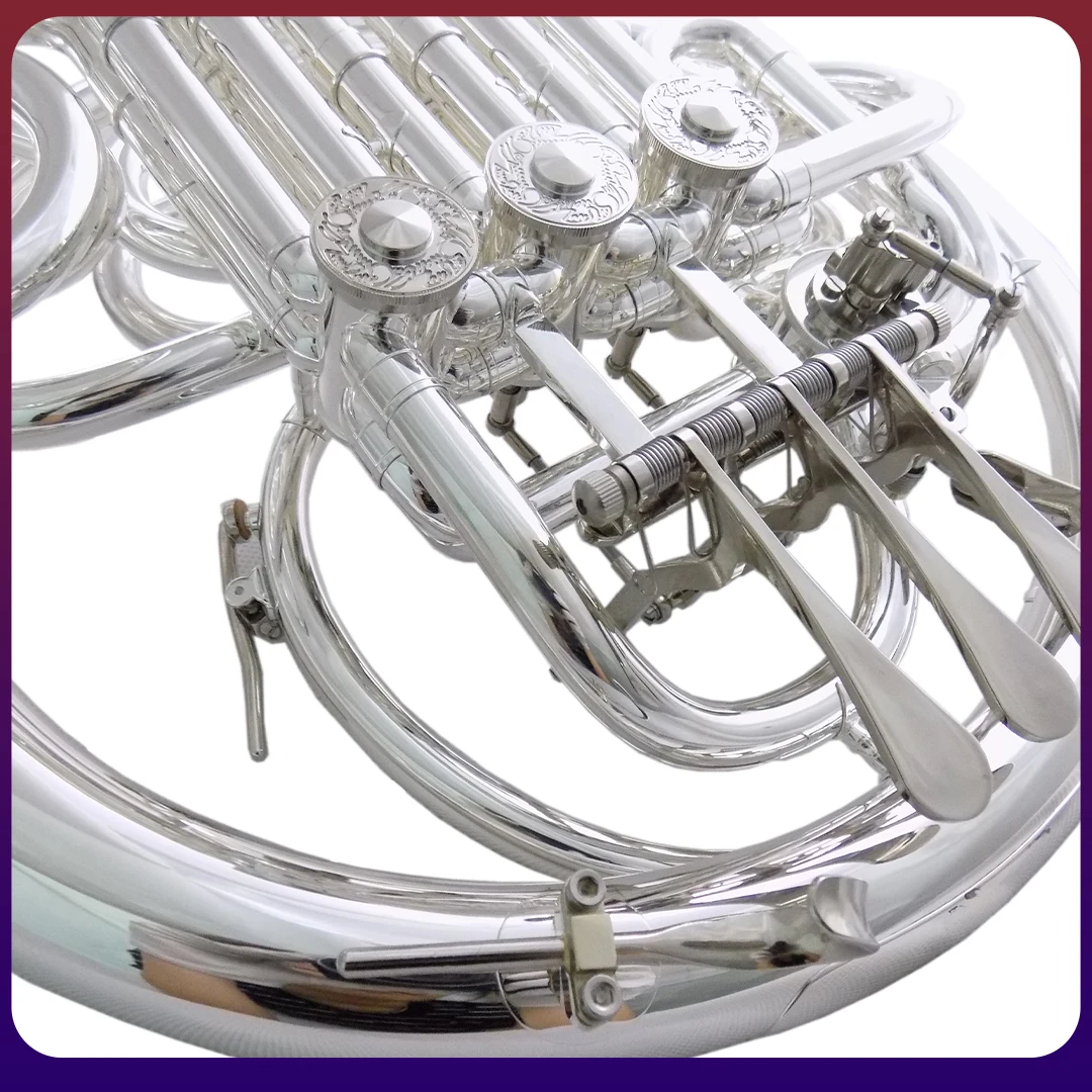 F/Bb Double French Horn Musical Instruments Divided Bell Silver Plated with Case Mouthpiece