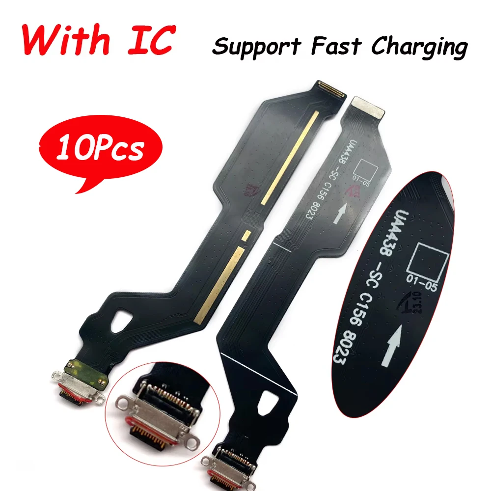 10Pcs，USB Port Charger Dock Connector Charging Board Flex Cable For Oneplus 9 Pro 9R 9RT 10 10R 11