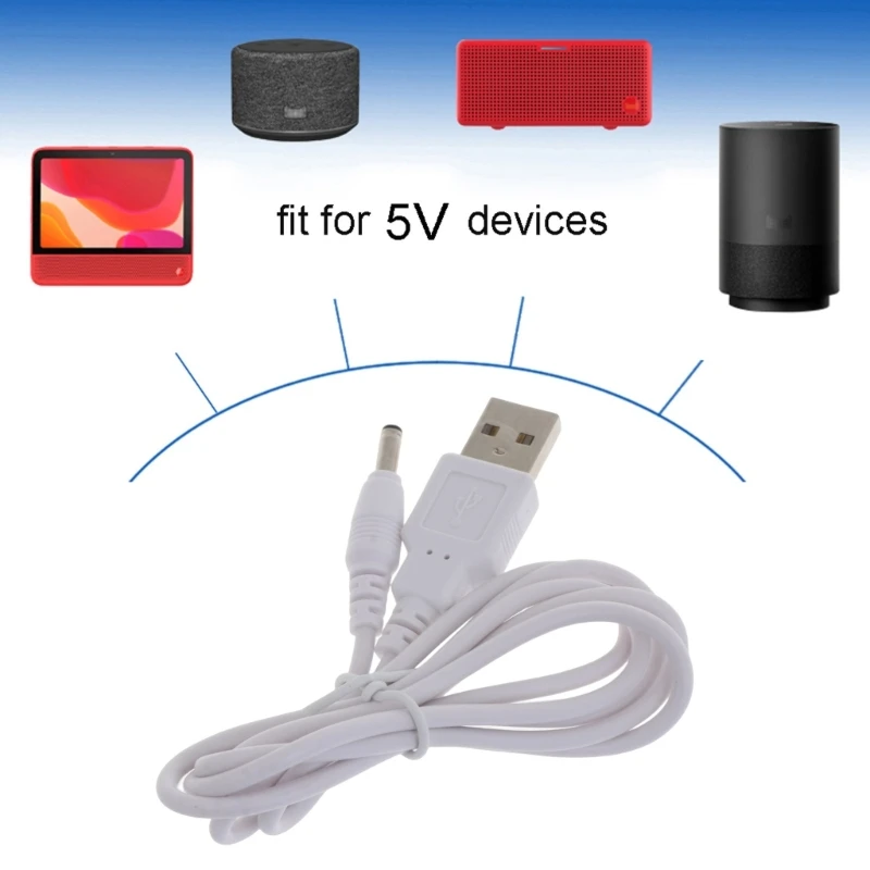 Replacement 5V Power USB Cable Fast Charging USB with 3.5x1.35mm Barrel Jack Not Support 12 Voltage 1m/2m/3m Length